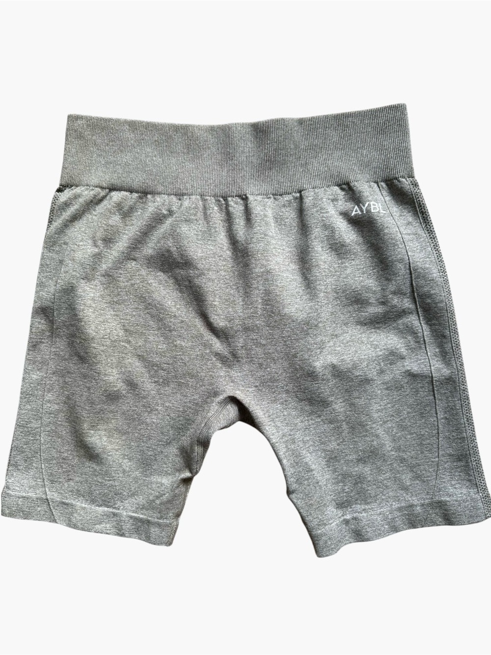 AYBL Womens XL Seamless Biker Shorts Gray High Waist Gym Workout 7” Inseam